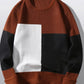 Men's Plus Size Color Block Round Neck Sweater - Farnelli