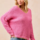 BiBi V-Neck Sweater with Colorful Trim - Farnelli
