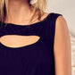 BiBi Rayon Span Knit With Cut Out Front Sleeveless Top - Farnelli