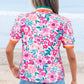 Gianna Floral Short Sleeve Blouse - Farnelli