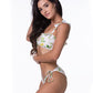 LEMON PRINT RUFFLE TRIM BIKINI SET