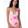 TIE DYE ONE PIECE SWIMSUIT - Peach Tie Dye