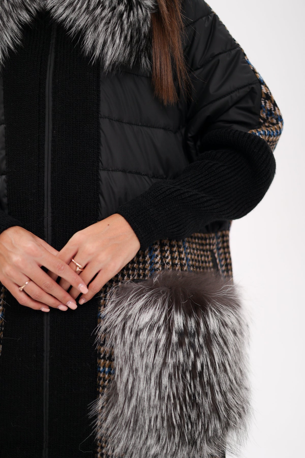 Saga®Furs Silver Fox wool cashmere coat by Alaska® Outerwear Company