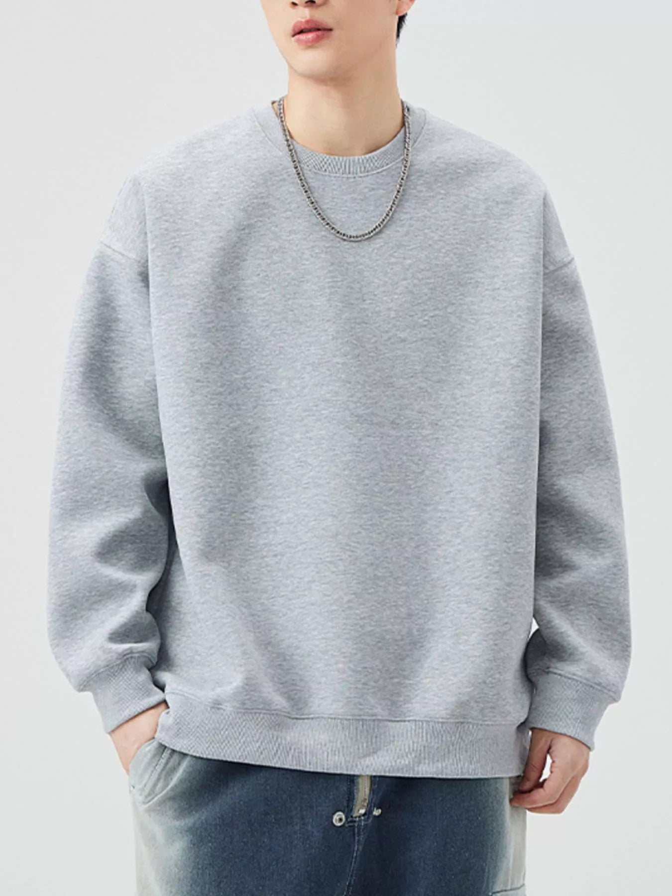 Men's Plus Size Crew Neck Long Sleeve Sweatshirt - Farnelli