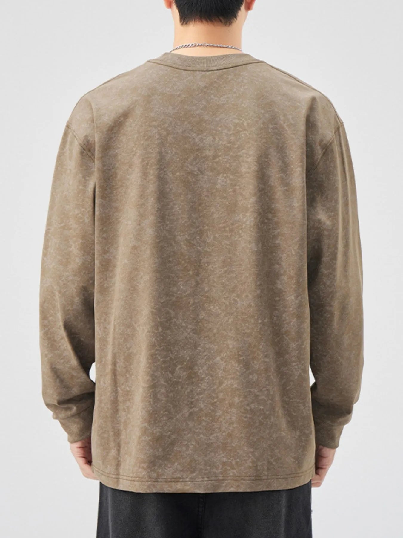 Men's Plus Size Graphic Round Neck Long Sleeve T-Shirt - Farnelli