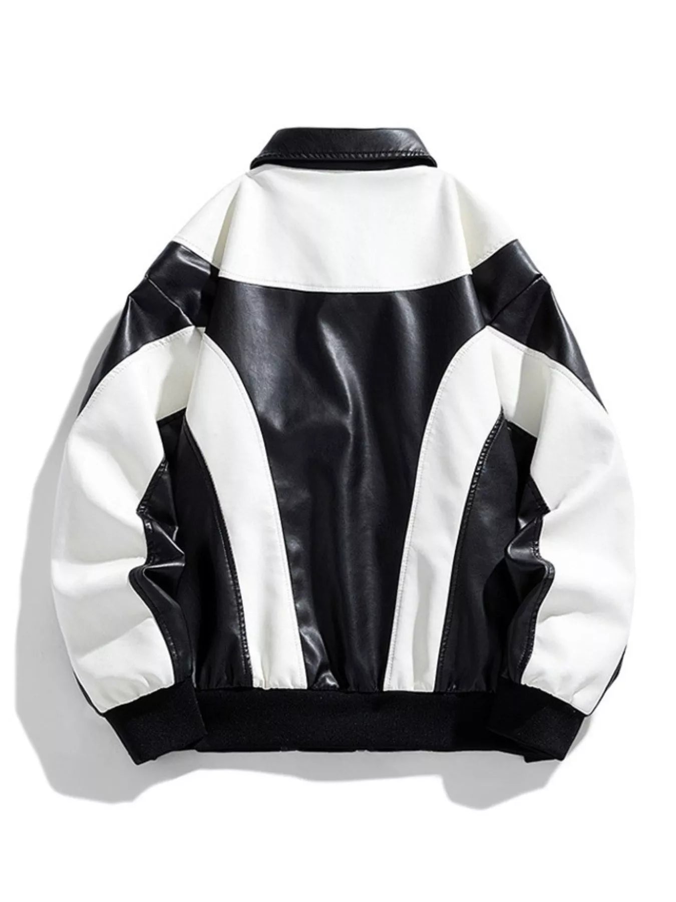 Men's Two-Tone Retro Style Faux Leather Jacket - Farnelli