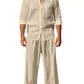 Men's Full Size Button Up Long Sleeve Shirt and Pants Plus Size - Farnelli