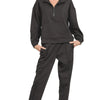 Zenana Scuba Half Zip Sweatshirt and Joggers Set - BLACK