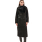 Genuine  Mink Fur Eco Suede Coat