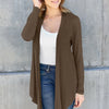 Basic Bae Full Size Open Front Long Sleeve Cardigan - Brown