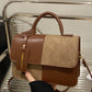 Color Block Flap Crossbody Bag with Top Handle - Farnelli