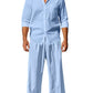 Men's Full Size Button Up Long Sleeve Shirt and Pants Plus Size - Farnelli