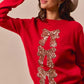 SO ME Sequins Bow Ribbon Embellished Christmas Sweater - Farnelli