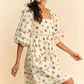 Davi & Dani Cactus Printed Poplin Contrast Piping Mini Dress - Farnelli