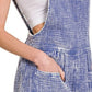 Zenana Woven Double Gauze Acid Washed Romper - Farnelli