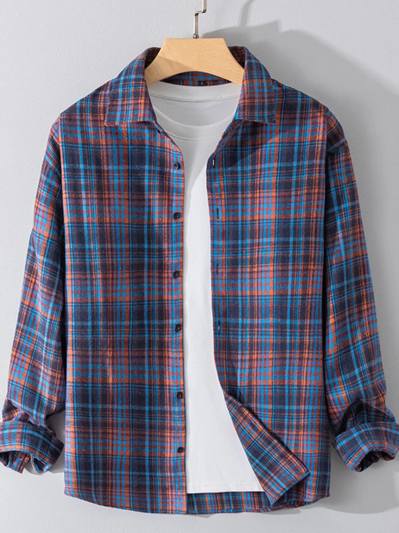 Men's Plus Size Button Up Long Sleeve Shirt - Farnelli