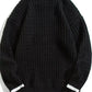 Men's Plus Size Round Neck Textured Knit Sweater - Farnelli