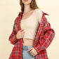VERY J Contrast Plaid Raw Detail Shirt - Farnelli