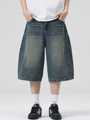 Men's Vintage Washed Denim Bermuda Shorts - Farnelli
