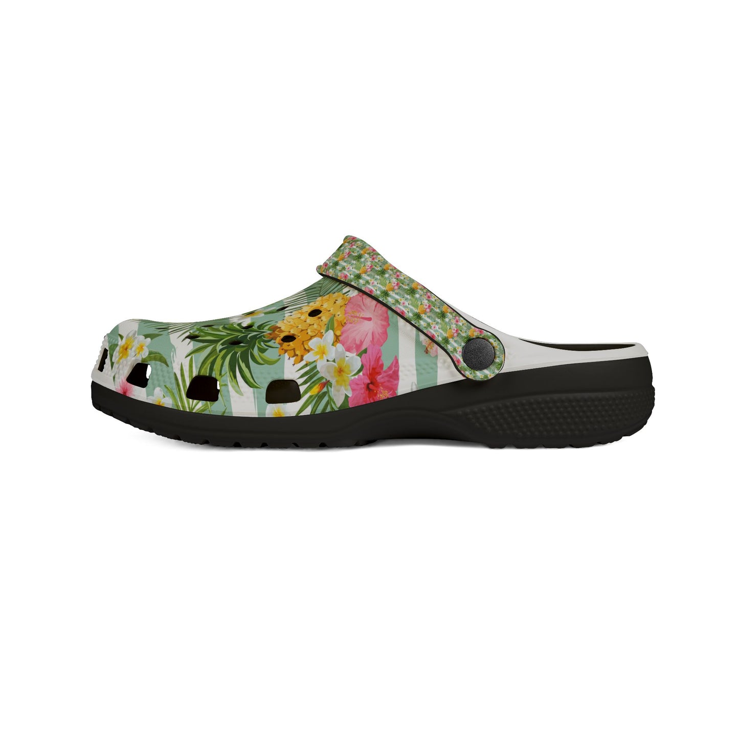 Tropical Print EVA Foam Rubber Shoes, Comfortable Summer Footwear, Beach Sandals, Garden Clogs, Casual Outdoor Shoes
