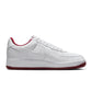 Nike men's Kobe Air Force 1 Low sneakers in white with team red accents, casual footwear for men, shown from a side angle