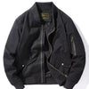 Men's Plus Size Zip Up Bomber Jacket - Black