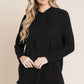 BOMBOM Contrast Drawstring Drop Shoulder Knit Hoodie - Farnelli