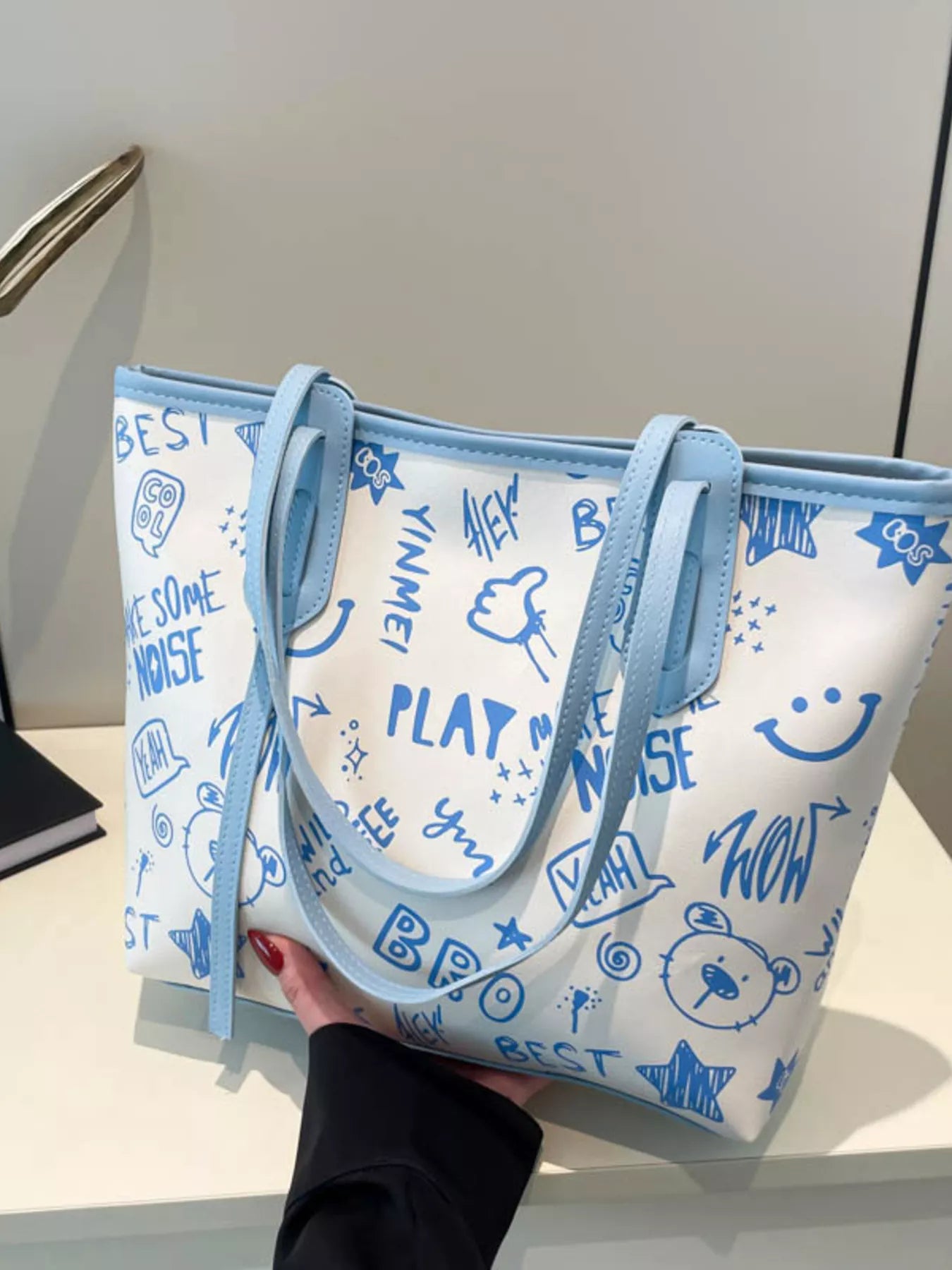 Graffiti Print Casual Tote Bag - Farnelli