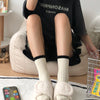 Cozy Fuzzy Open Toe Slippers - White