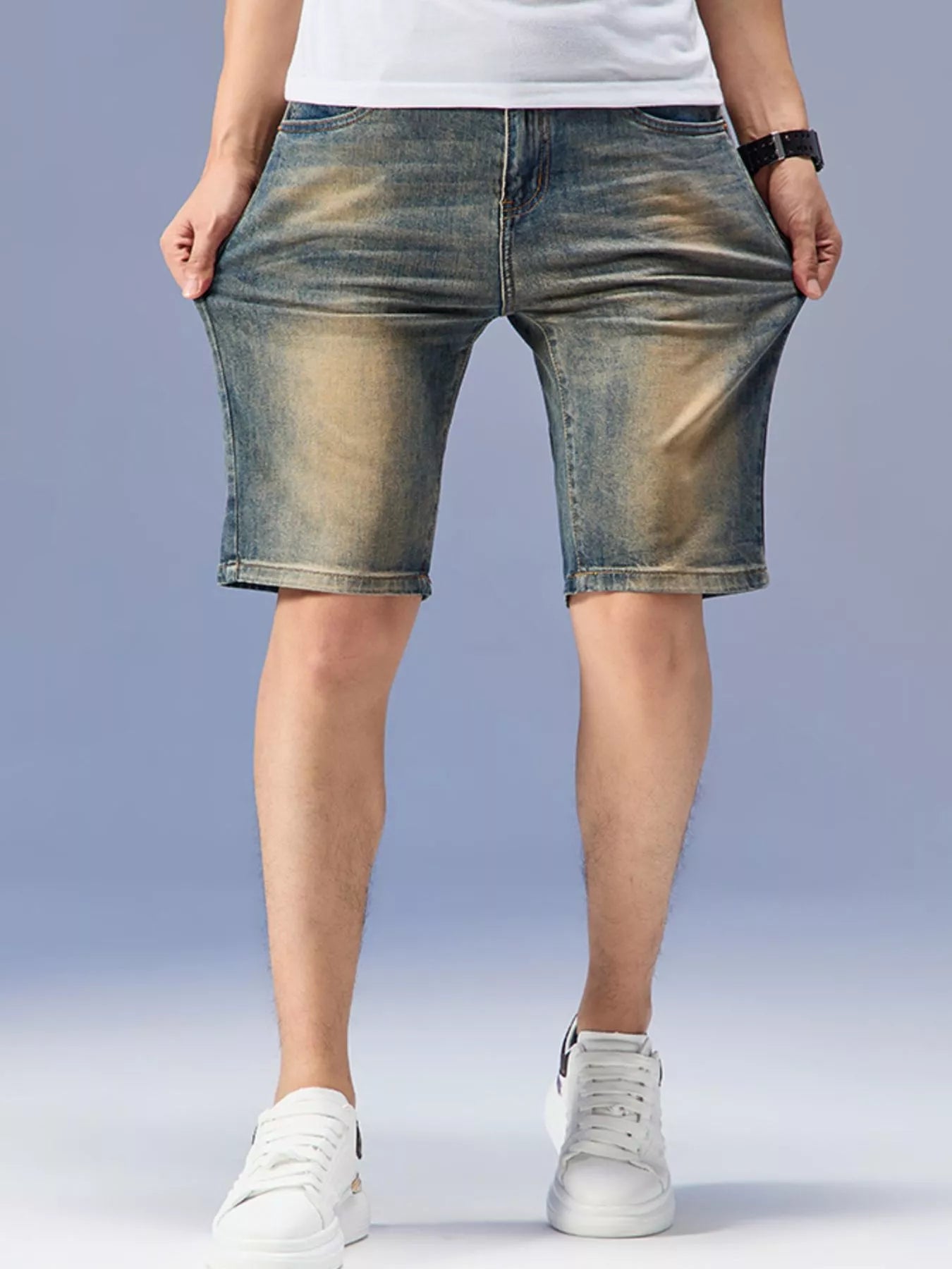 Men's Washed Denim Shorts - Farnelli