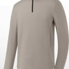 Men's Plus Size Quarter-Zip Long Sleeve Sweatshirt - Khaki