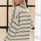 ADORA Horizontally Striped Button Up Cardigan - Farnelli