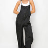 HYFVE Half Button Sleeveless Straight Jumpsuit - Black