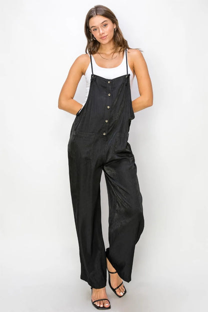 HYFVE Half Button Sleeveless Straight Jumpsuit - Farnelli