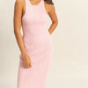 HYFVE Round Neck Bodycon Ribbed Knit Dress - SOFT PINK
