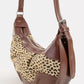 Fame Spotted Leopard Print Half Moon Shoulder Bag - Farnelli