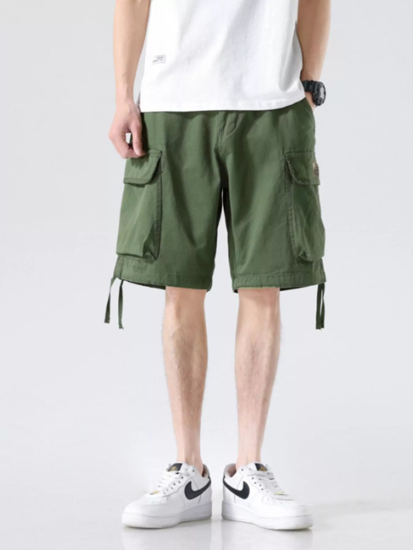 Men's Drawstring Wide Leg Cargo Shorts - Farnelli