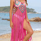 Fringe Spaghetti Strap Cover-Up - Farnelli