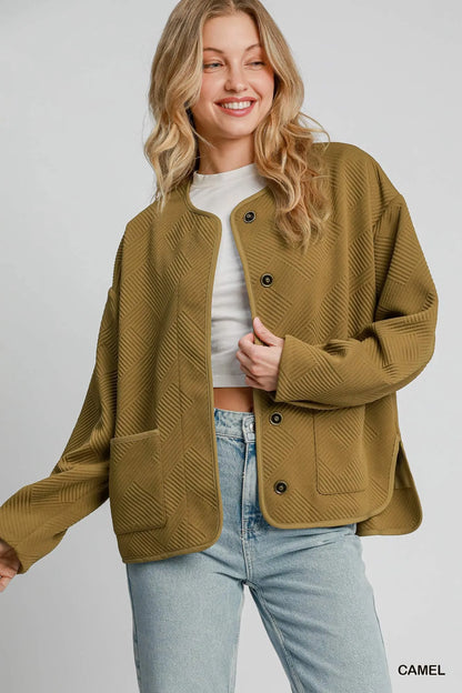 Umgee Textured Jacquard Jacket - Farnelli
