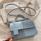 Color Block Flap Crossbody Bag with Top Handle - Farnelli