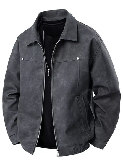 Men's Plus Size Zip Up Bomber Jacket - Farnelli
