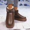 Faux-Fur Platform Ankle Boots - Dark Brown