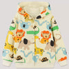 Children's Animal Print Zip-Up Hoodie - Yellow