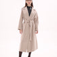 Marley Wraparound Wool Cashmere Coat in Nude