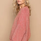 POL Distressed Washed Drop Shoulder Sweater - Farnelli