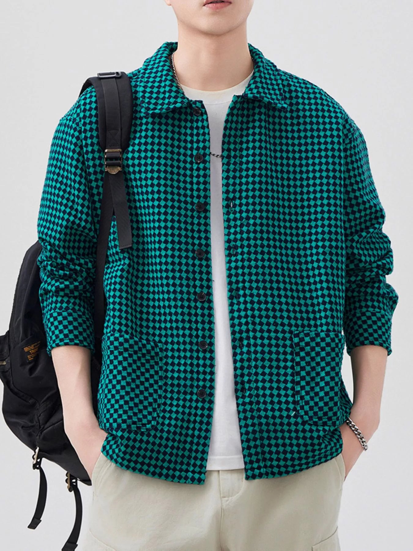 Men's Plus Size Button Up Long Sleeve Shirt - Farnelli