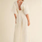 MABLE Fluffy Deep V Neck Wide Leg Jumpsuit - Farnelli