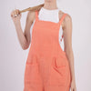 VERY J Sleeveless Double Gauze Overalls with Pockets - Burnt Orange