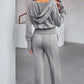 Dropped Shoulder Hoodie and Drawstring Pants Active Set - Farnelli