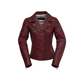 Whet Blu NYC Elizabeth women's lambskin leather moto jacket in black with zippered front and lapels
